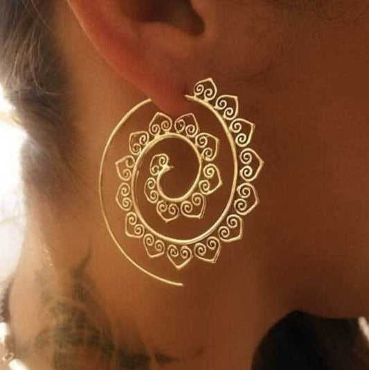 Spiral Hippie Hoops - Large Statement Earrings — Buddha Bloom