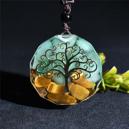 Tree of Life Orgonite Necklace - Energy Protection with Tiger — Buddha Bloom