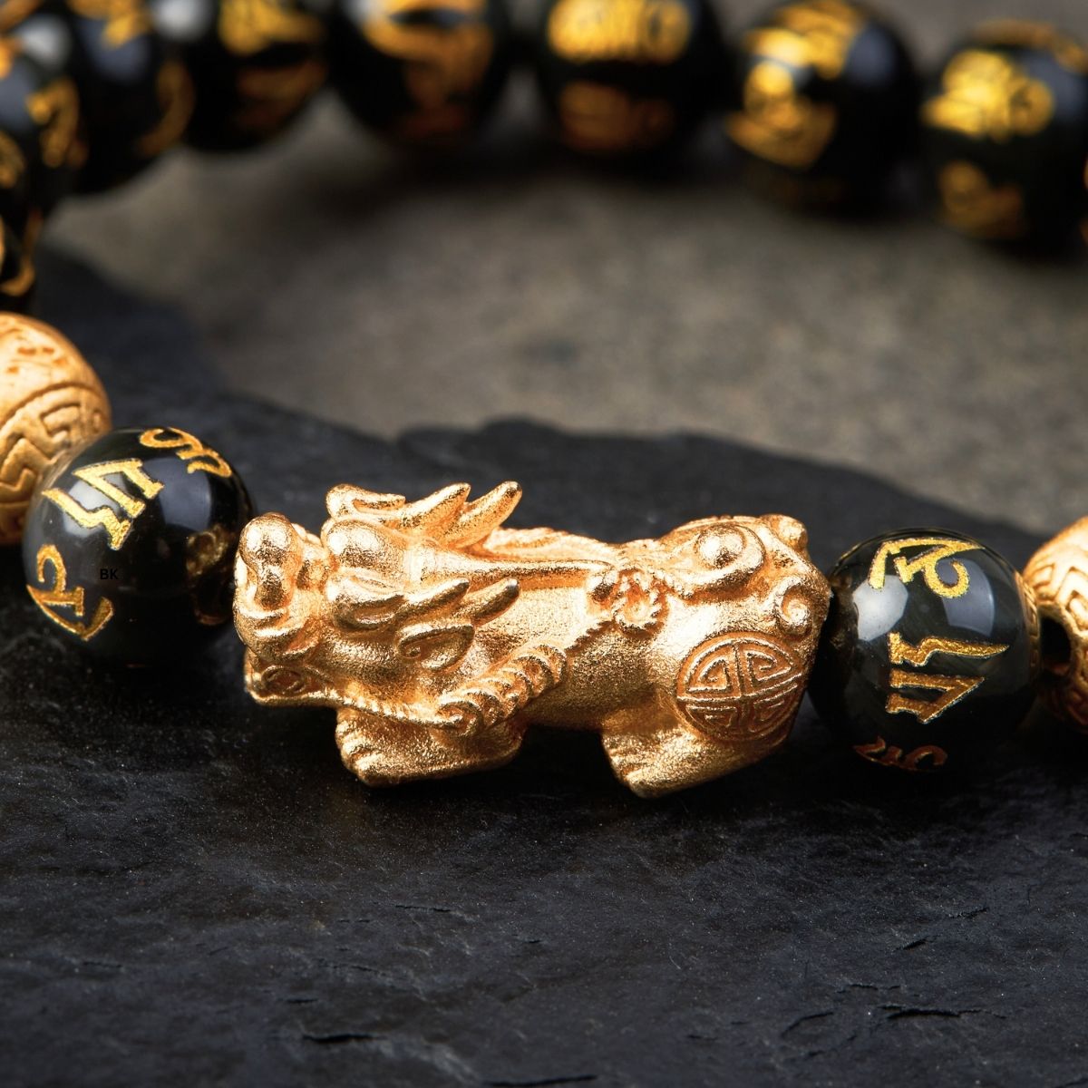 Feng Shui Pixiu Black Obsidian Bracelet — lifestyle shot